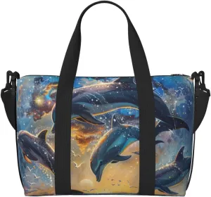 beautiful dolphins print Travel Duffel Bag, Sports Tote Gym Bag, Swim Pool Bag Large Shoulder Tote Bag for Beach Weekender, 202-406-121