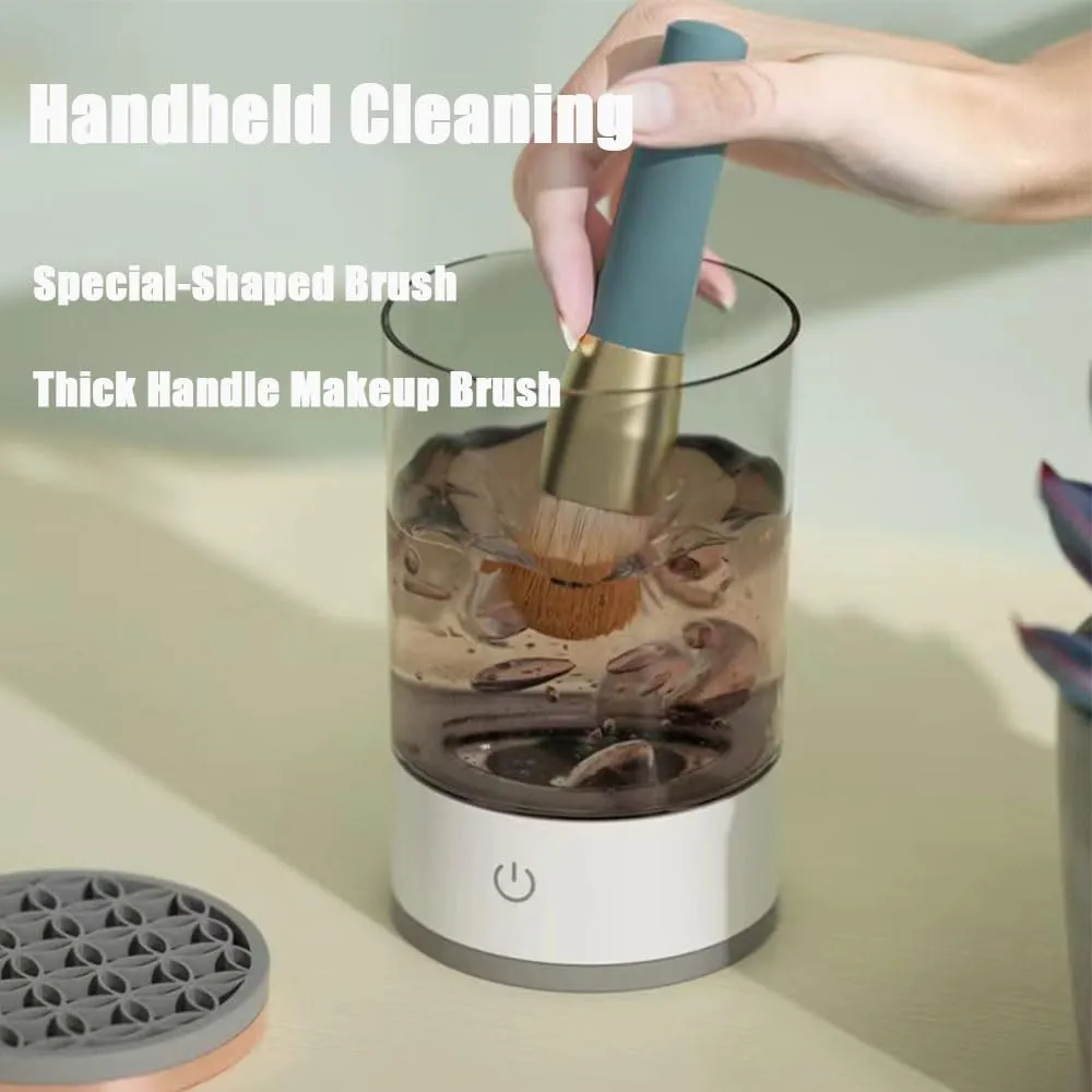 Beauty Swirl Cosmetic Brush Cleaner, The Cozy Luna Brush Cleaner, Efficient Electric Makeup Brush Cleaner Machine, Automatic Makeup Brush Cleaner, Deep Spinning Cleaning (1-Black-Plug in)