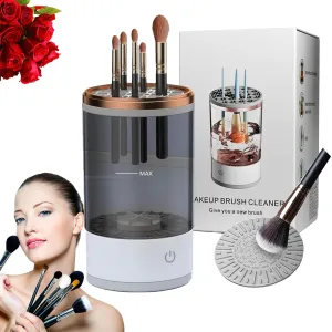 Beauty Swirl Cosmetic Brush Cleaner, The Cozy Luna Brush Cleaner, Efficient Electric Makeup Brush Cleaner Machine, Automatic Makeup Brush Cleaner, Deep Spinning Cleaning (1-Black-Plug in)