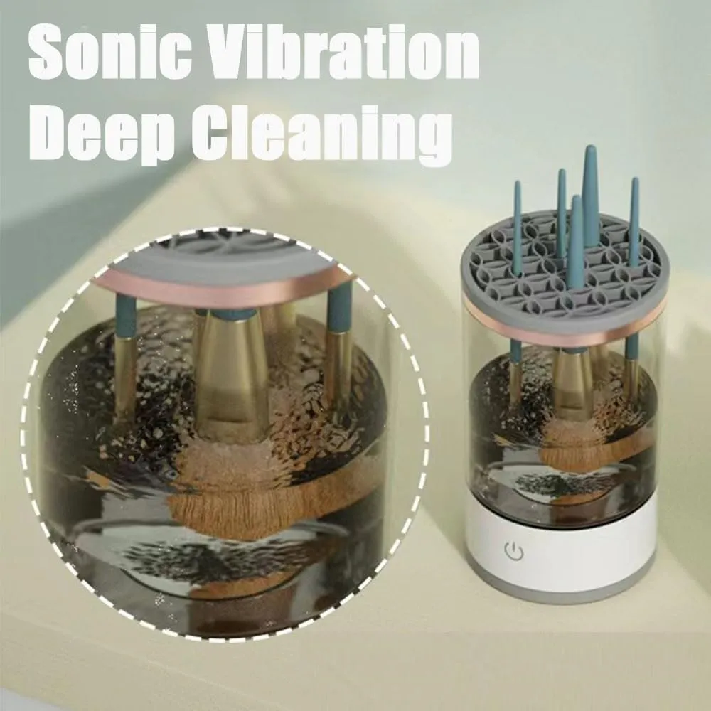Beauty Swirl Cosmetic Brush Cleaner, The Cozy Luna Brush Cleaner, Efficient Electric Makeup Brush Cleaner Machine, Automatic Makeup Brush Cleaner, Deep Spinning Cleaning (1-Black-Plug in)