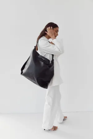 Bella XL 2-in-1 Leather Bag - Black