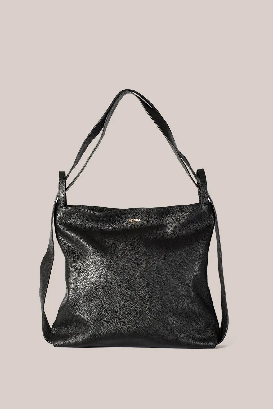 Bella XL 2-in-1 Leather Bag - Black
