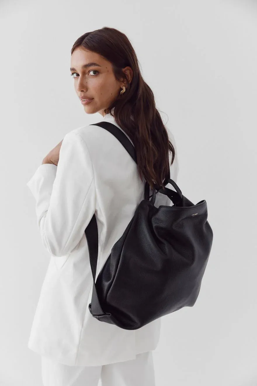 Bella XL 2-in-1 Leather Bag - Black