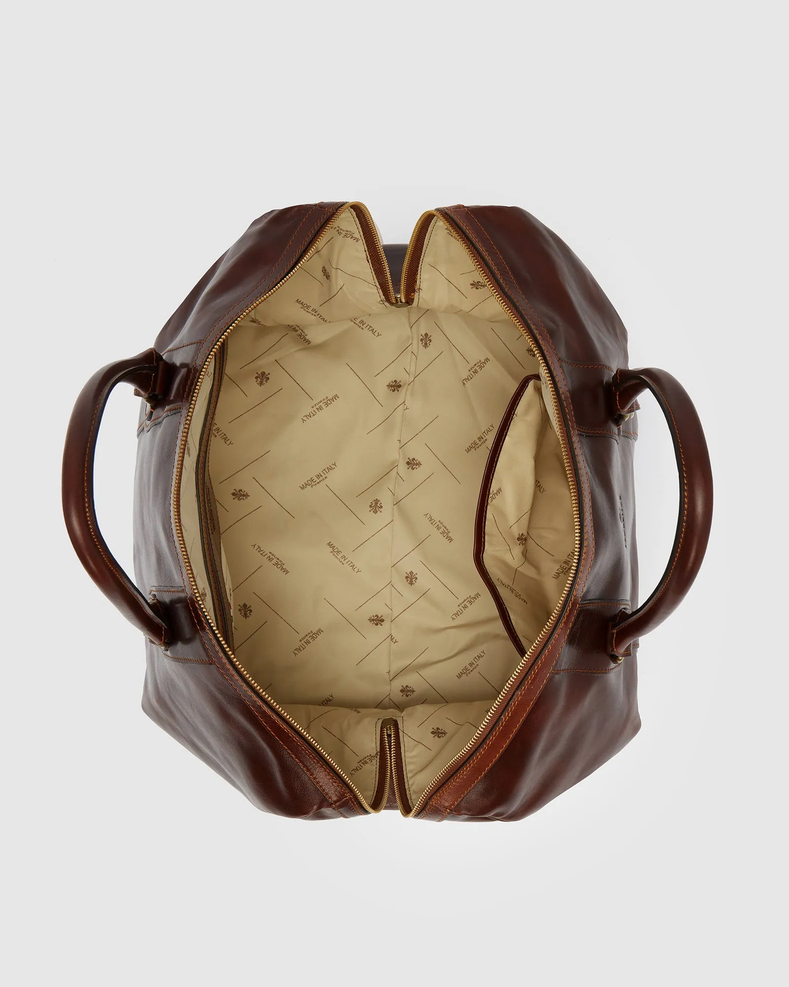 Beltrami Brown Leather Duffle Cabin Bag