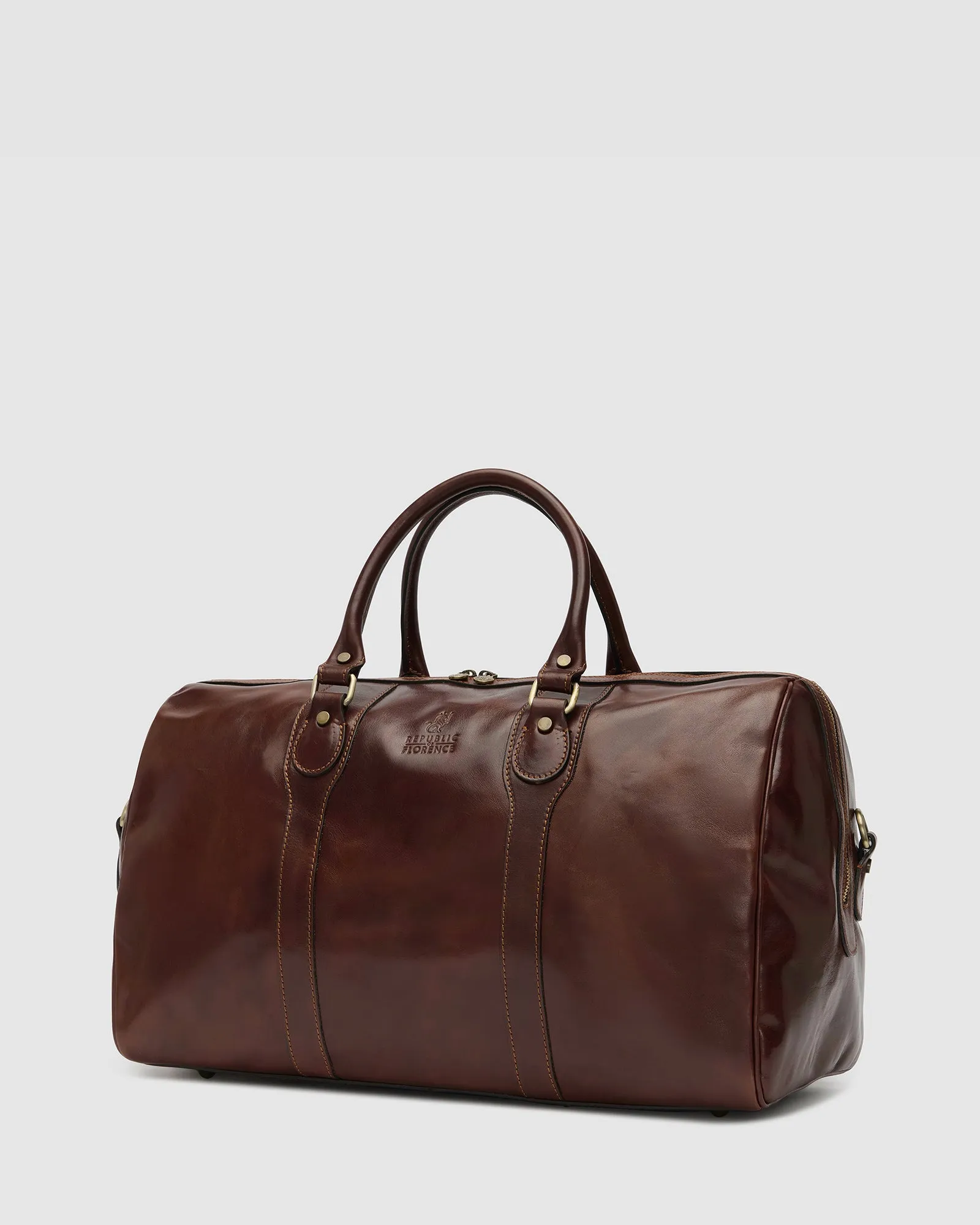 Beltrami Brown Leather Duffle Cabin Bag