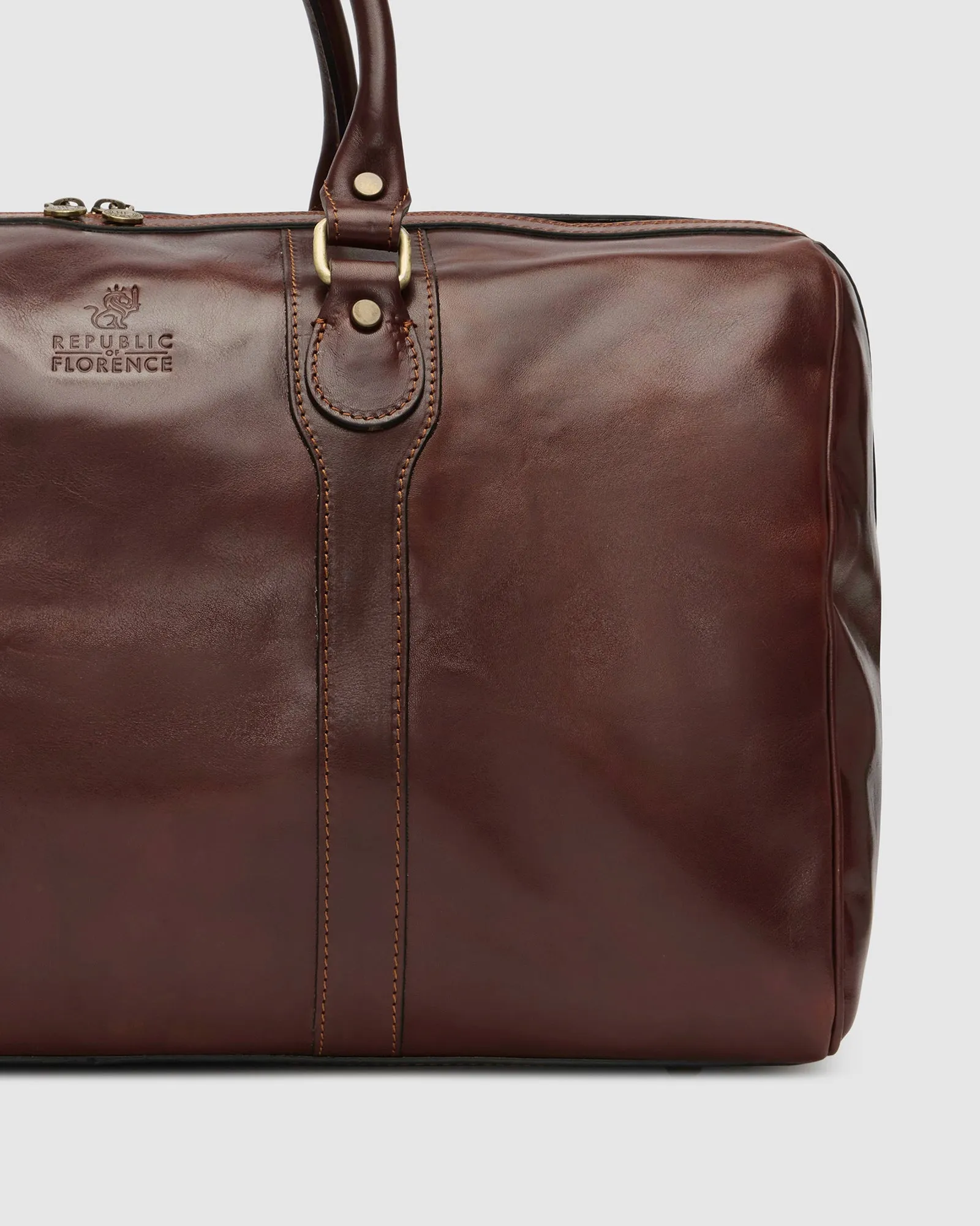 Beltrami Brown Leather Duffle Cabin Bag