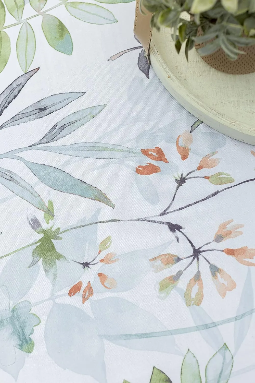 Benson Mills Spillproof Spring/Summer Durable Heavyweight Fabric Indoor Outdoor Tablecloth, Washable Table Cloth for Rectangle Tables, Picnic/Patio Table Covers (60" x 120" Rectangular, Botanica)