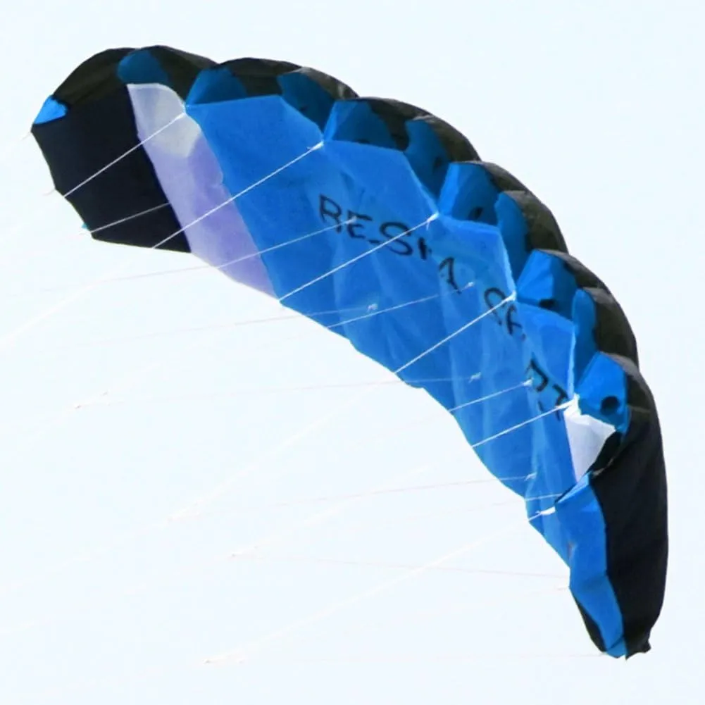 Besra Huge 74inch Dual Line Parachute Stunt Kite with Flying Tools 1.9m Power Parafoil Kitesurfing Training Kites Outdoor Fun Sports (Blue)