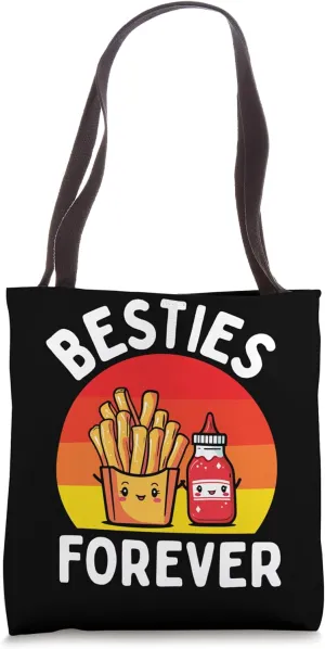 Besties Forever Cute Ketchup French Fries BFF Tote Bag