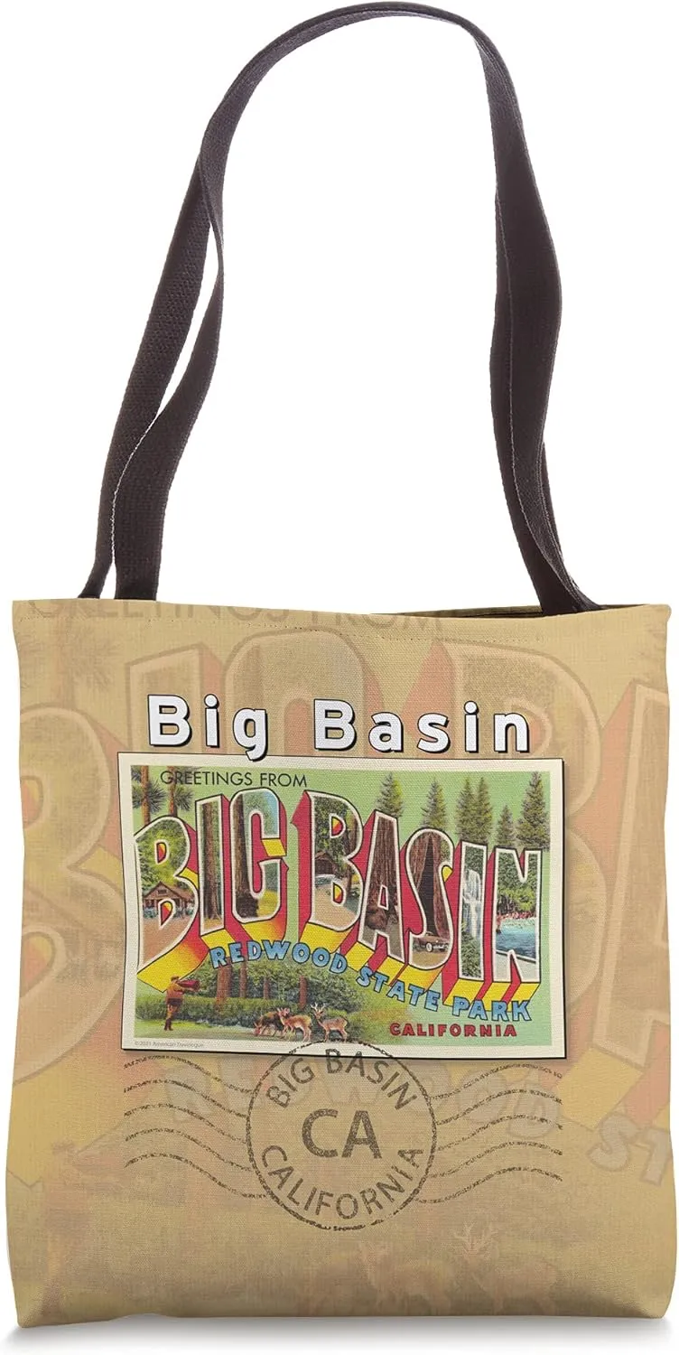 Big Basin California CA Postmarked Large Letter Postcard Tote Bag