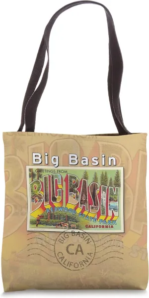 Big Basin California CA Postmarked Large Letter Postcard Tote Bag
