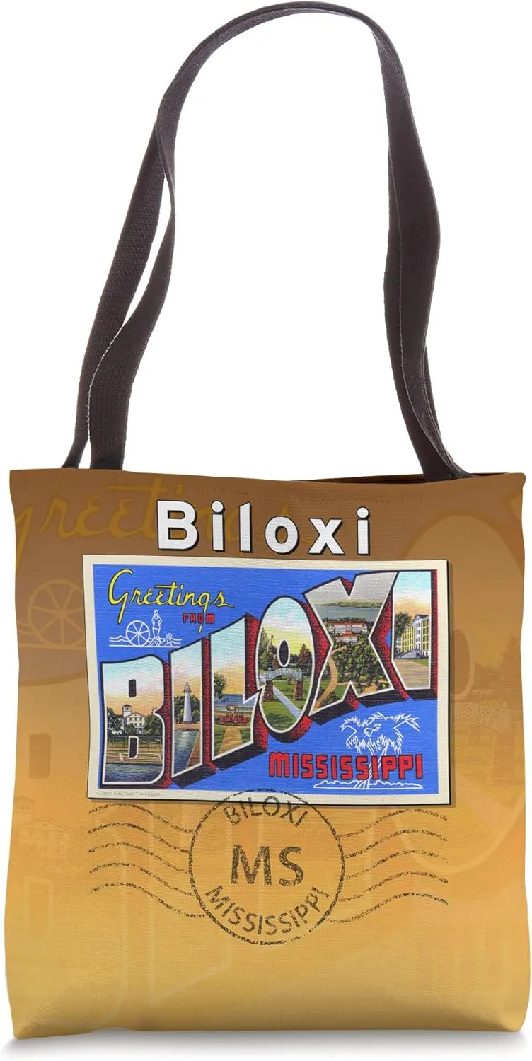 Biloxi Mississippi MS Large Letter Postcard Postmarked Tote Bag