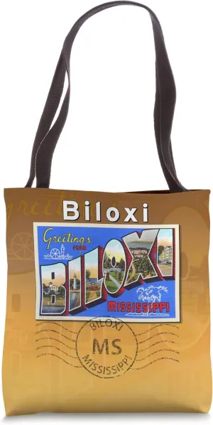 Biloxi Mississippi MS Large Letter Postcard Postmarked Tote Bag