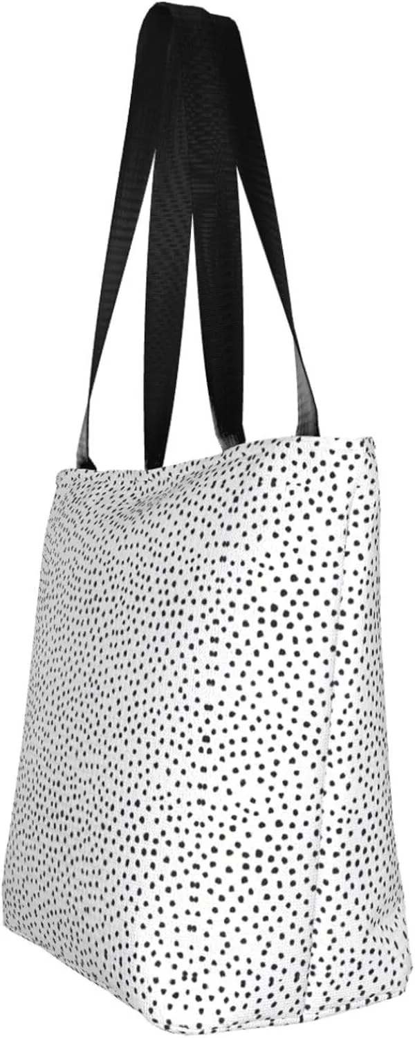 Black Afternoon Tea Print Shoulder Tote Bag Women'S Large Size Handbag Casual Tote Shopping Bag For Women