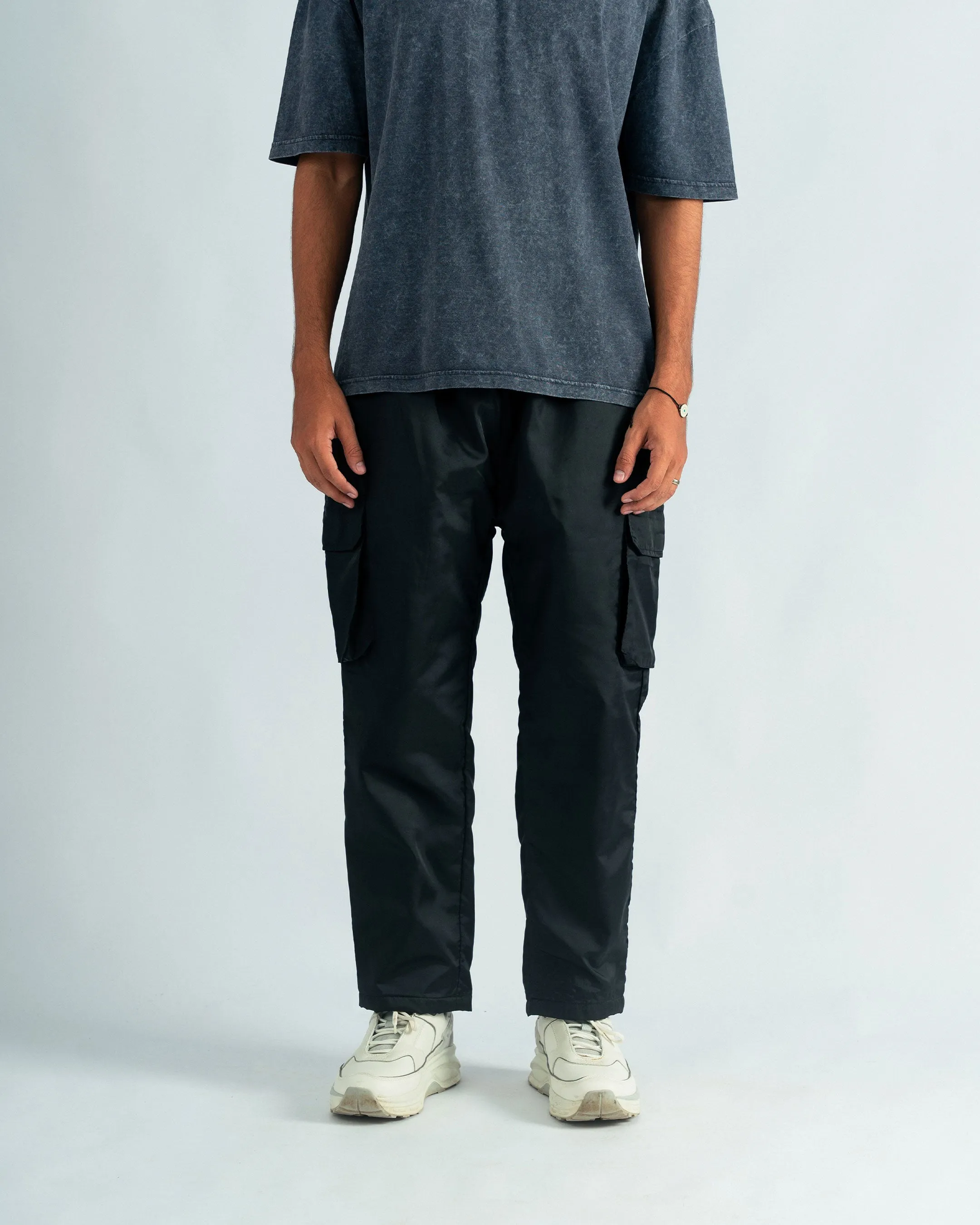 Black Parachute Cargo Trouser - Relaxed Fit- UNISEX