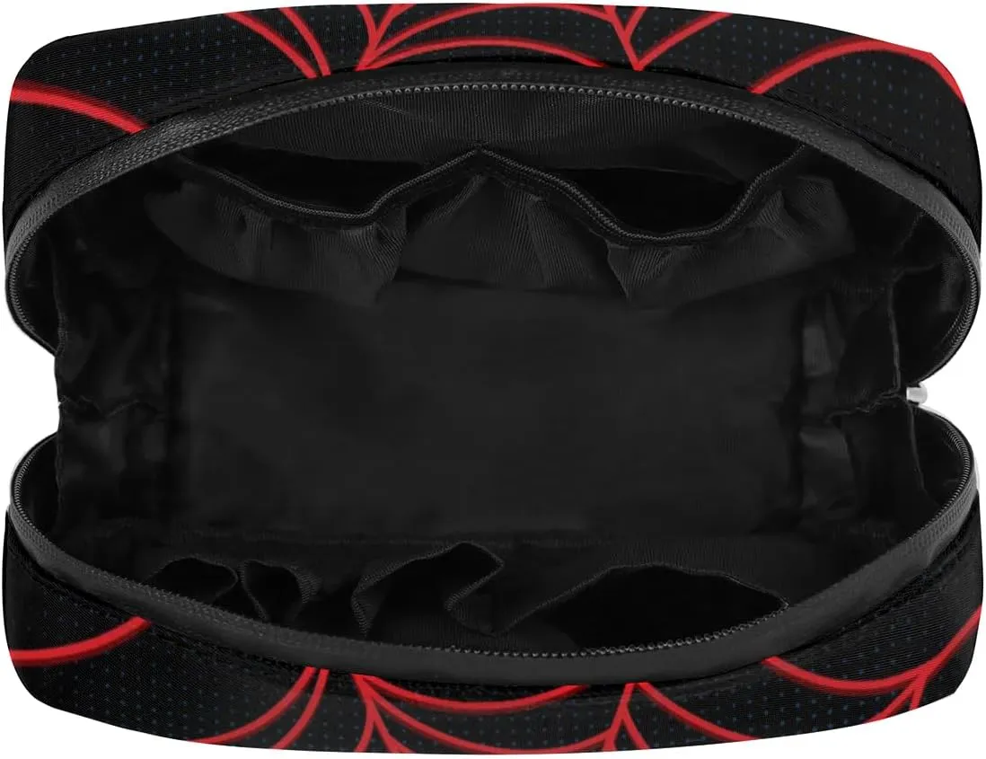 Black Spider Web Kids Toiletry Bag for Boys, Cute Small Wash Bag for Little Young Boys Waterproof Cosmetic Weekender Bag Toddler Traveling Toiletries