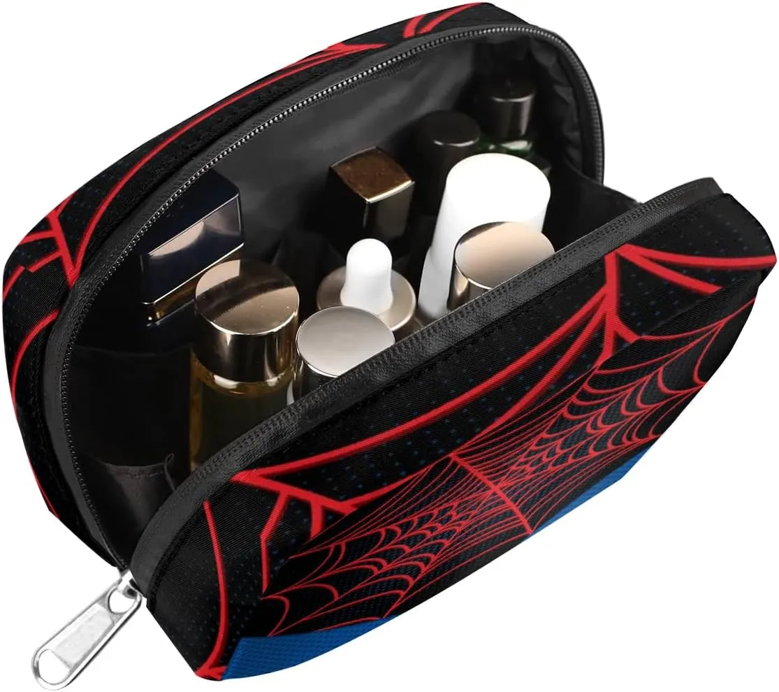 Black Spider Web Kids Toiletry Bag for Boys, Cute Small Wash Bag for Little Young Boys Waterproof Cosmetic Weekender Bag Toddler Traveling Toiletries