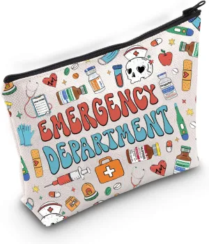 BLUPARK ER Nurse Cosmetic Makeup Bag Gift For Nurse ER Crew Makeup Bag Funny ER Ed Nurse Tech Gift Emergency Department Gift Nurse Bag (canvas, EMERGENCY DEPARTMENT)