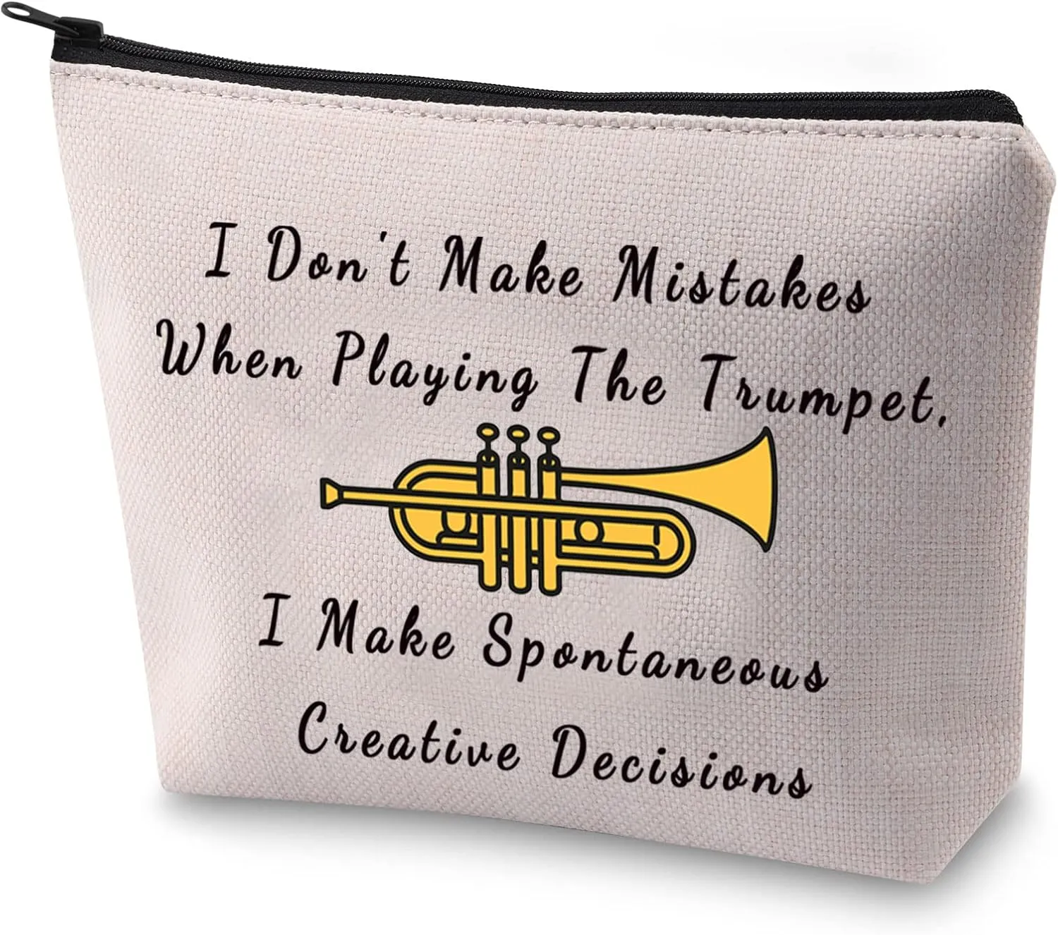 BLUPARK Trumpeter Gift Cornet Cosmetic Bag I Don't Make Mistakes When Playing The Trumpet Girl Trumpet Player Gift for Musician (When Playing The Trumpet)