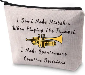 BLUPARK Trumpeter Gift Cornet Cosmetic Bag I Don't Make Mistakes When Playing The Trumpet Girl Trumpet Player Gift for Musician (When Playing The Trumpet)