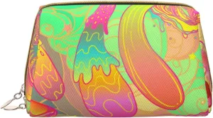 Bohemian Style Magic Mushroom Makeup Bag Large Makeup Bag Zipper Pouch Travel Cosmetic Organizer For Women