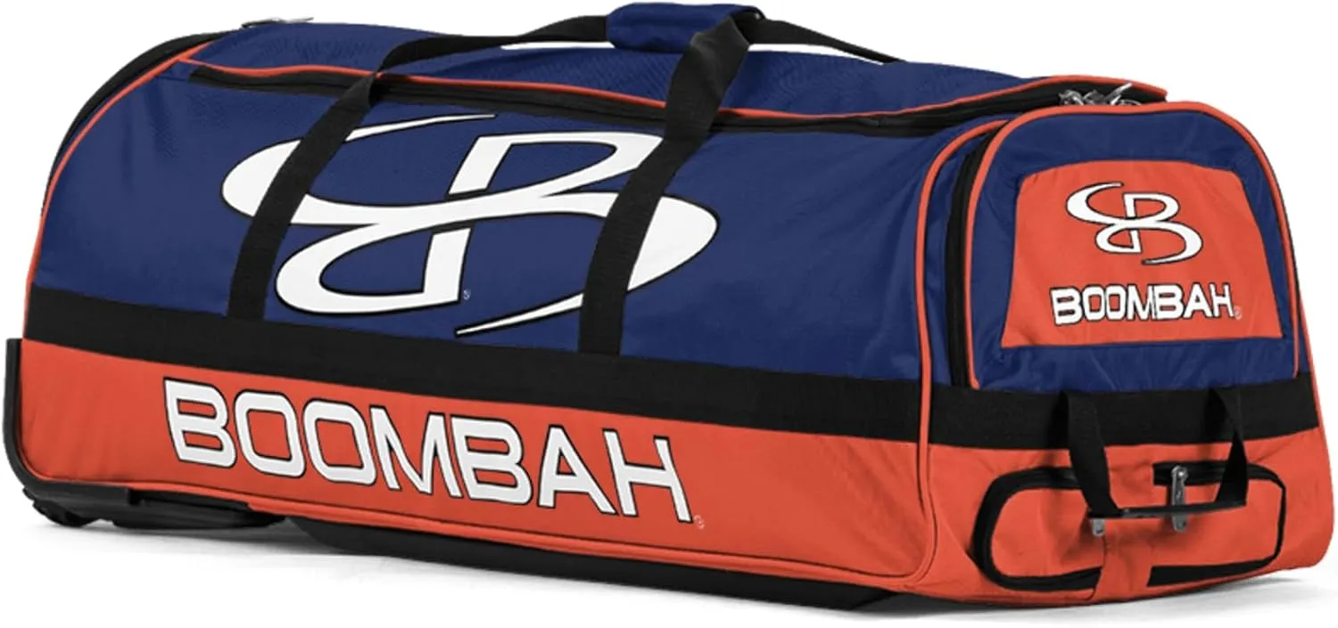 Boombah Brute Rolling Bat Bag - 35" x 15" x 12-1/2" - Multiple Color Options - Holds 4 Bats and Room for Gear - Wheeled Bag
