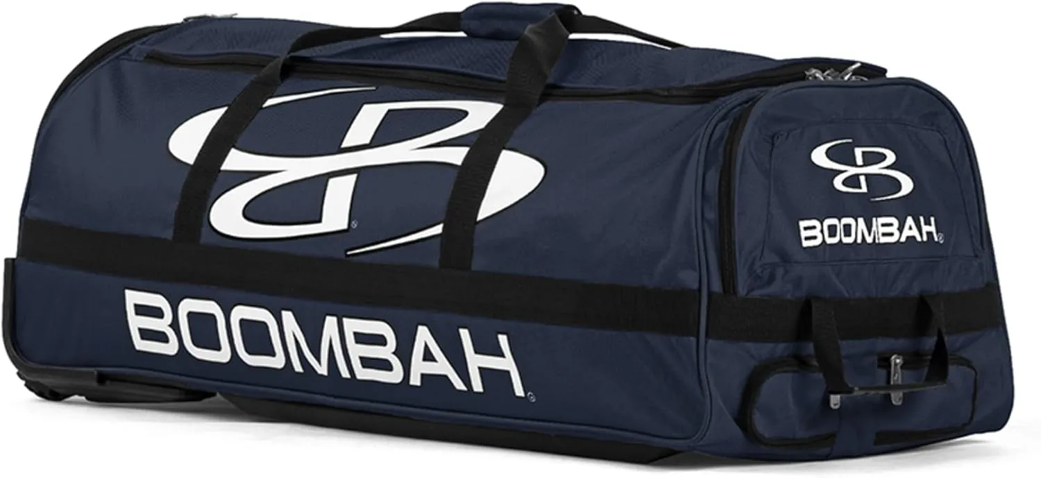 Boombah Brute Rolling Bat Bag - 35" x 15" x 12-1/2" - Multiple Color Options - Holds 4 Bats and Room for Gear - Wheeled Bag