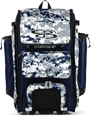 Boombah Rolling Catchers Superpack Baseball/Softball Gear Bag Digital Camo - 23-1/2" x 13-1/2" x 9-1/2" - Multiple Colors - Telescopic Handle and Holds 4 Bats - Wheeled Version