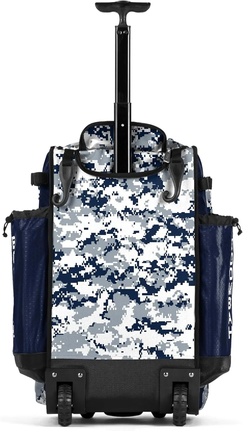 Boombah Rolling Catchers Superpack Baseball/Softball Gear Bag Digital Camo - 23-1/2" x 13-1/2" x 9-1/2" - Multiple Colors - Telescopic Handle and Holds 4 Bats - Wheeled Version
