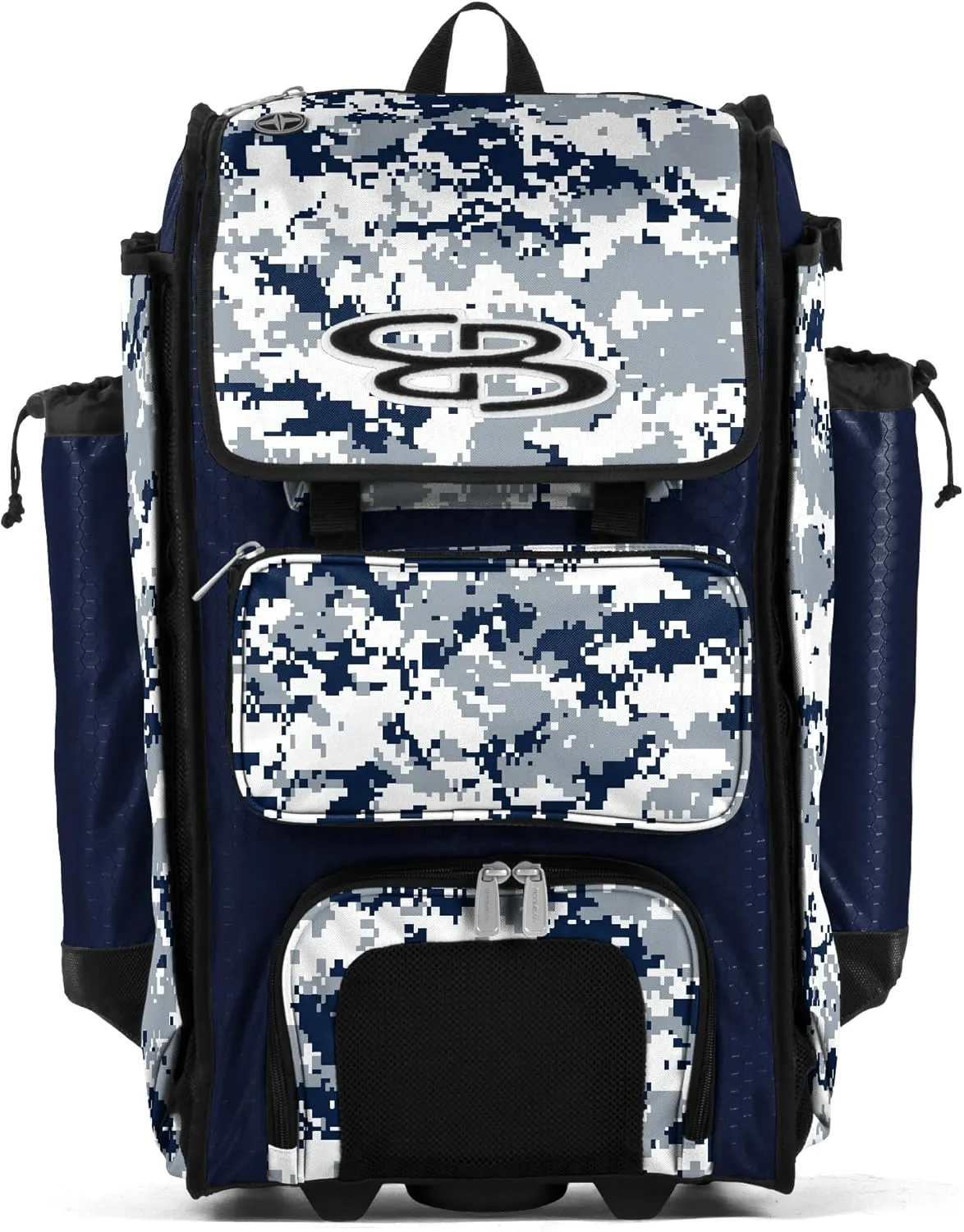Boombah Rolling Catchers Superpack Baseball/Softball Gear Bag Digital Camo - 23-1/2" x 13-1/2" x 9-1/2" - Multiple Colors - Telescopic Handle and Holds 4 Bats - Wheeled Version