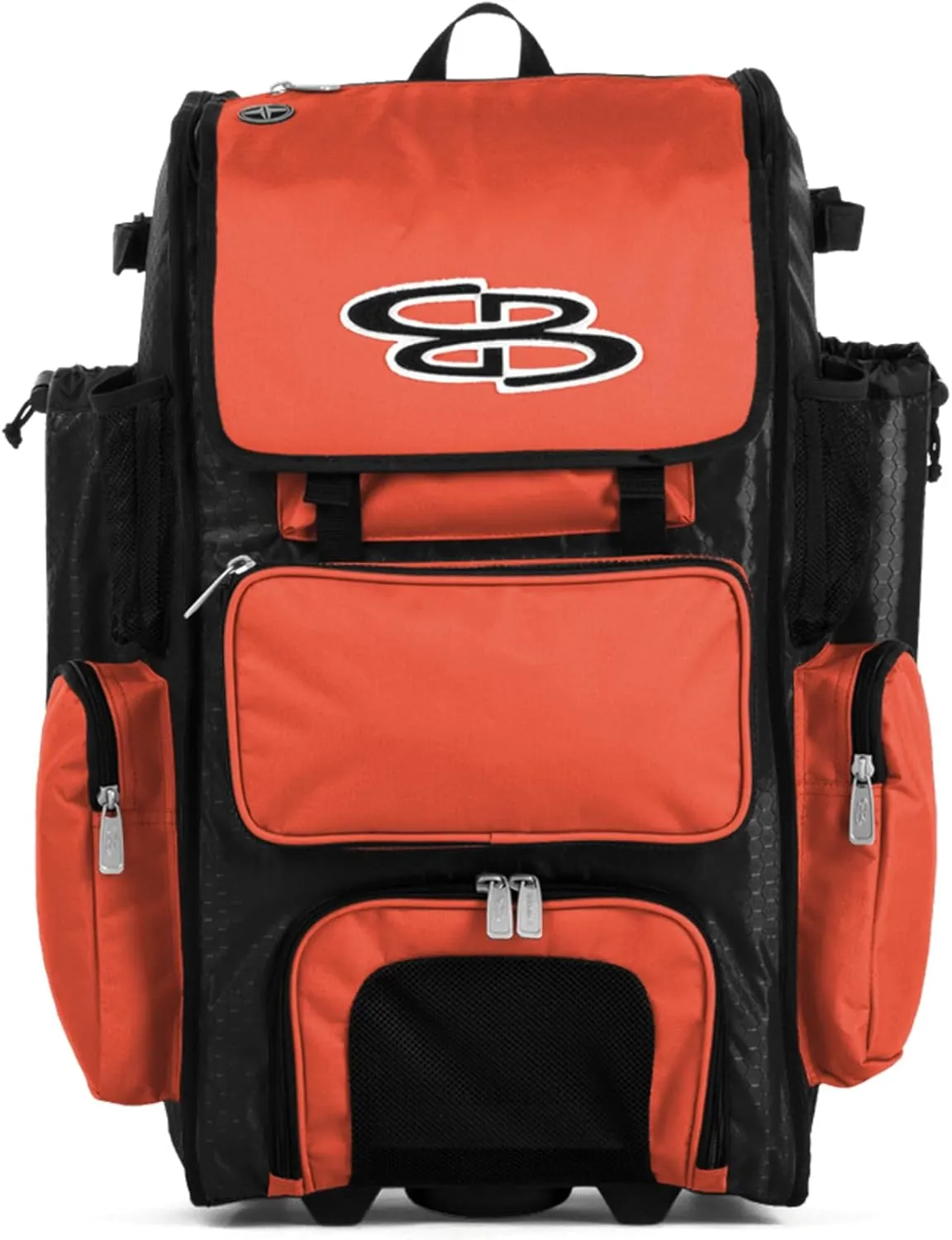 Boombah Rolling Superpack Baseball/Softball Gear Bag - 23-1/2" x 13-1/2" x 9-1/2" - Multiple Colors - Telescopic Handle and Holds 4 Bats - Wheeled Version