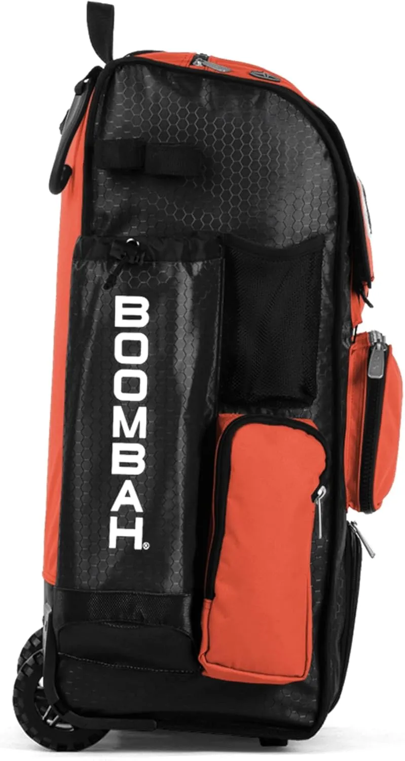 Boombah Rolling Superpack Baseball/Softball Gear Bag - 23-1/2" x 13-1/2" x 9-1/2" - Multiple Colors - Telescopic Handle and Holds 4 Bats - Wheeled Version