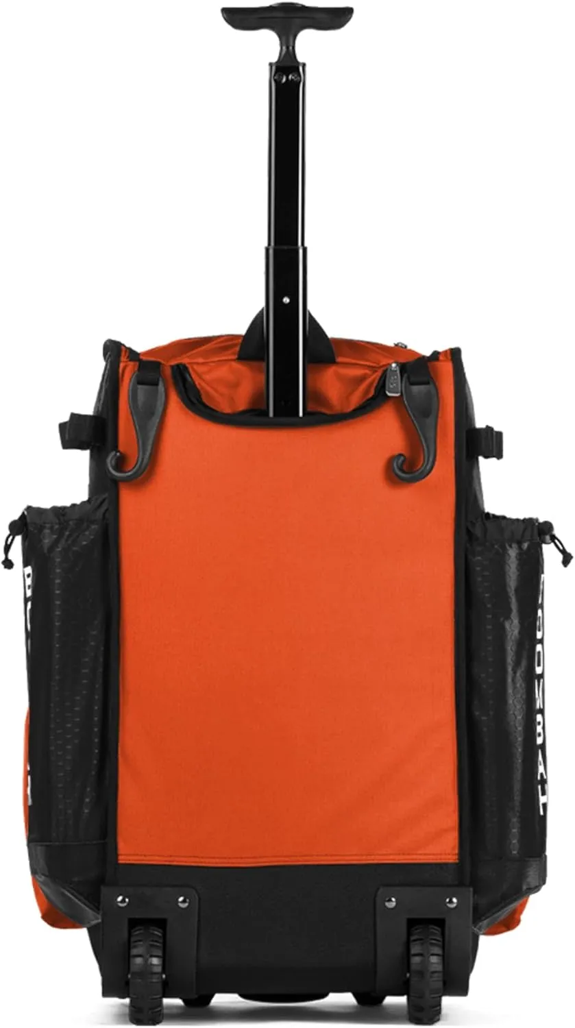 Boombah Rolling Superpack Baseball/Softball Gear Bag - 23-1/2" x 13-1/2" x 9-1/2" - Multiple Colors - Telescopic Handle and Holds 4 Bats - Wheeled Version