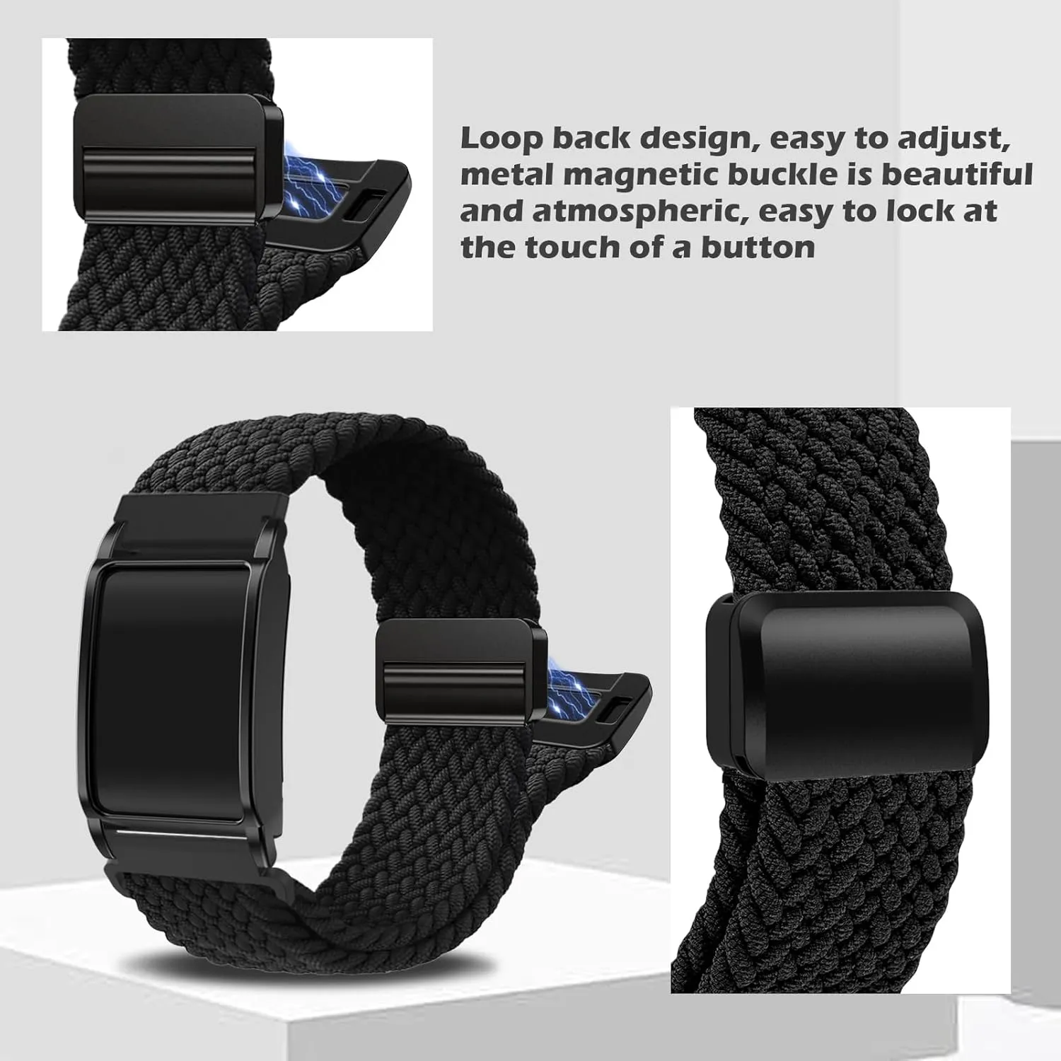Braided Nylon Strap Compatible With Whoop 4.0 - Durable Sports Bands for Men Women, 24cm Wristband for Hiking/Running/Outdoor