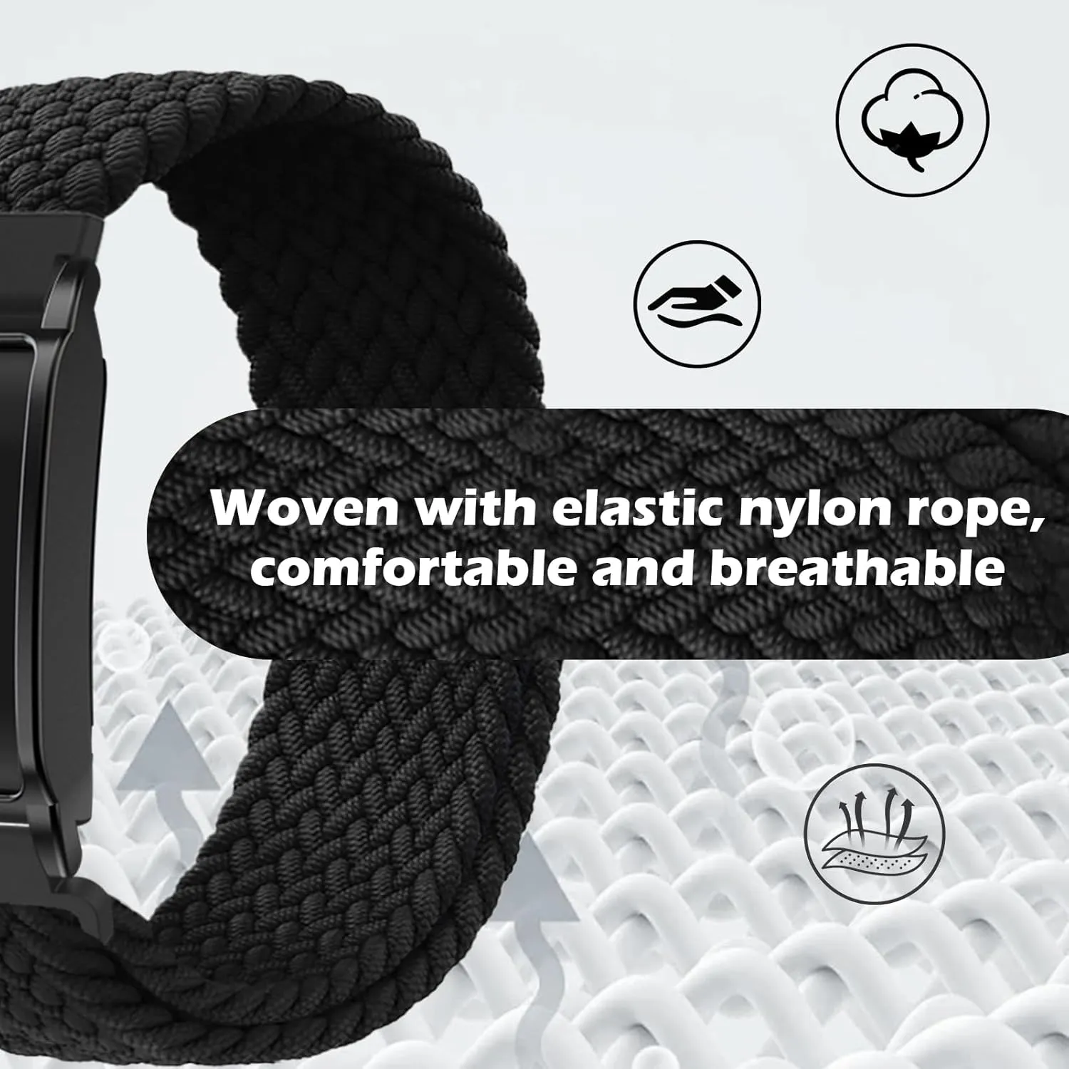 Braided Nylon Strap Compatible With Whoop 4.0 - Durable Sports Bands for Men Women, 24cm Wristband for Hiking/Running/Outdoor