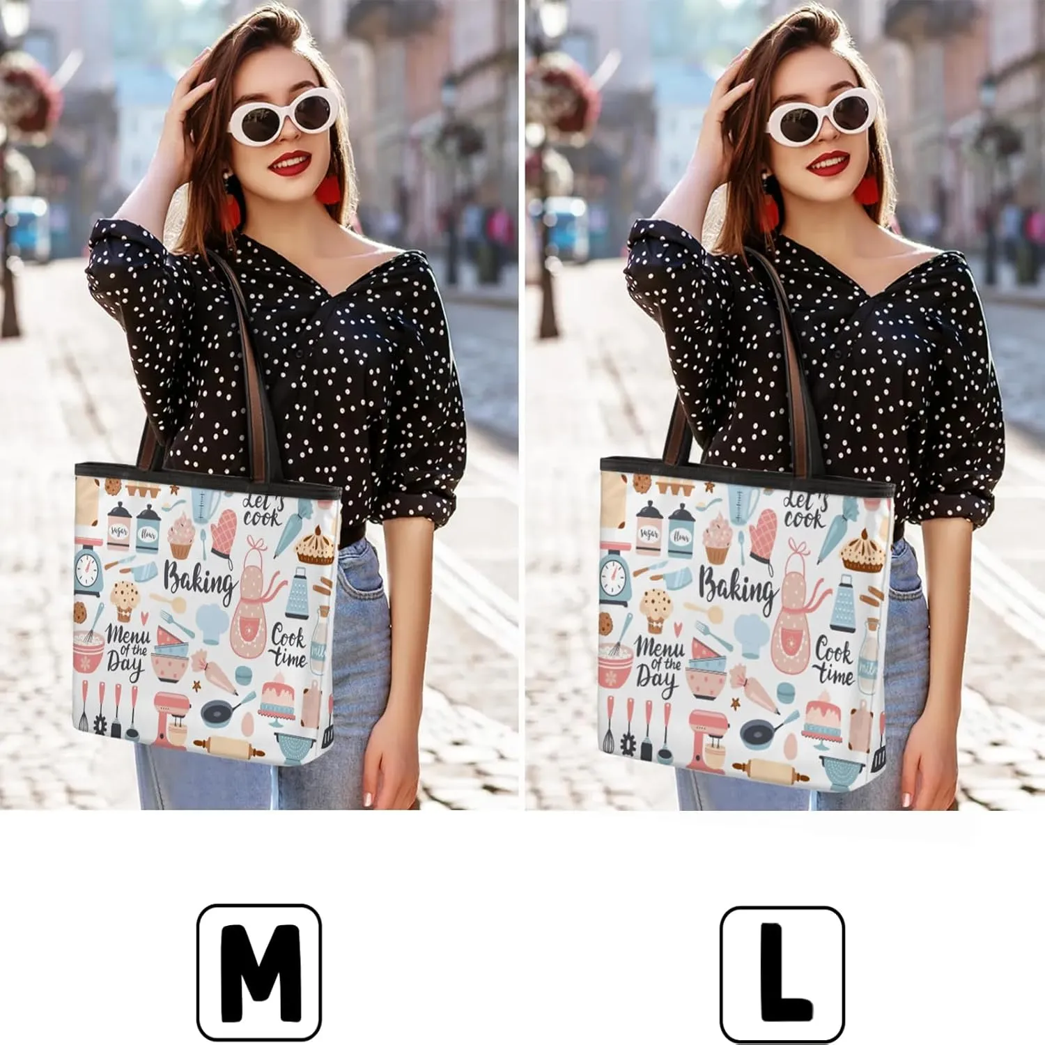 Breakfast Cooking Time Pattern Tote Bag for Women Womens Handbags Tote Bag for Work Shopping Travel Beach