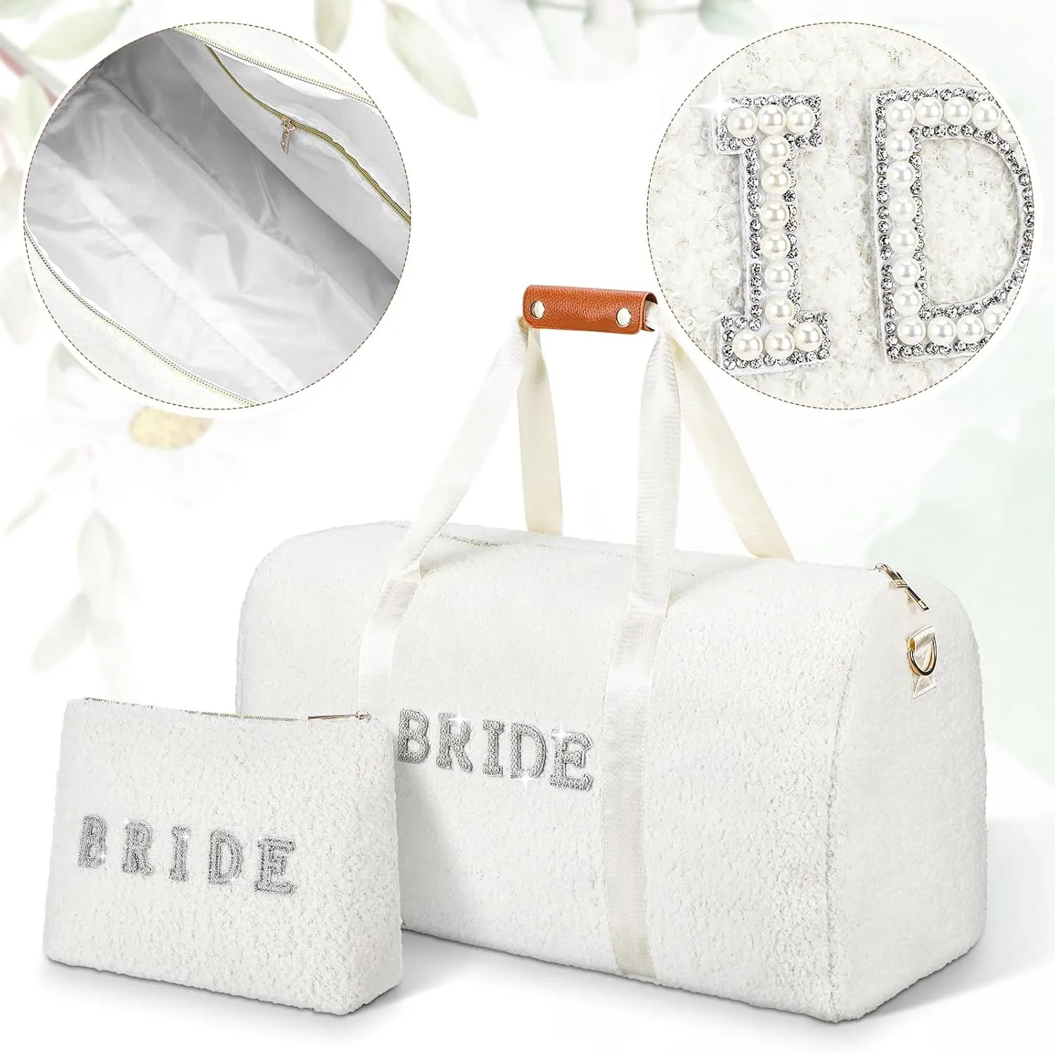 Bride Weekender Bags Makeup Bag wedding Travel Duffel Bag Shoulder Weekender Overnight Bag for Women Weekender Bag