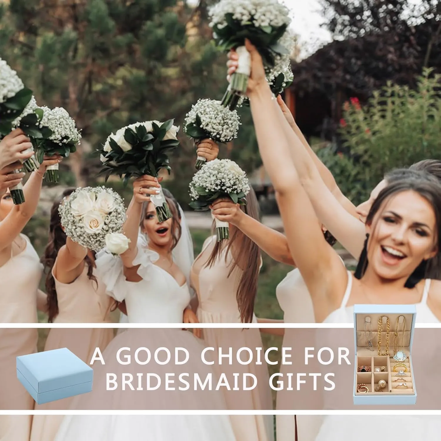 Bridesmaid Proposal Gifts Letter Cosmetic makeup bag bulk for Wedding Party Favors Bachelorette party decorations Toiletry Organizer Bag Makeup Case Gift (6, sage green)