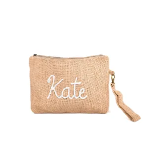 Bridesmaid Proposal Gifts - Premium Beauty Cosmetic Bag, Jute Makeup Pouch, cosmetic bags for women, Burlap Purse with Zipper, Ideal for travel size toiletries Pouch & Bridesmaid Gift Ideas