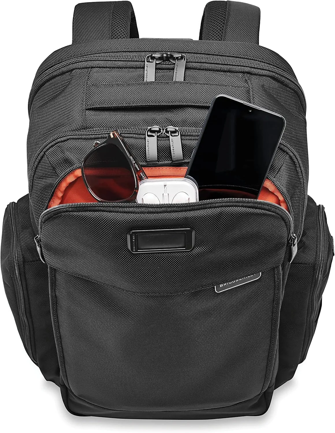 Briggs & Riley Traveler Backpack - Carry On Travel Backpack for Women & Men, Personal Item Travel Bag, Lightweight & Durable, Padded Straps, Fits up to 15" Laptop - Baseline Collection, Black