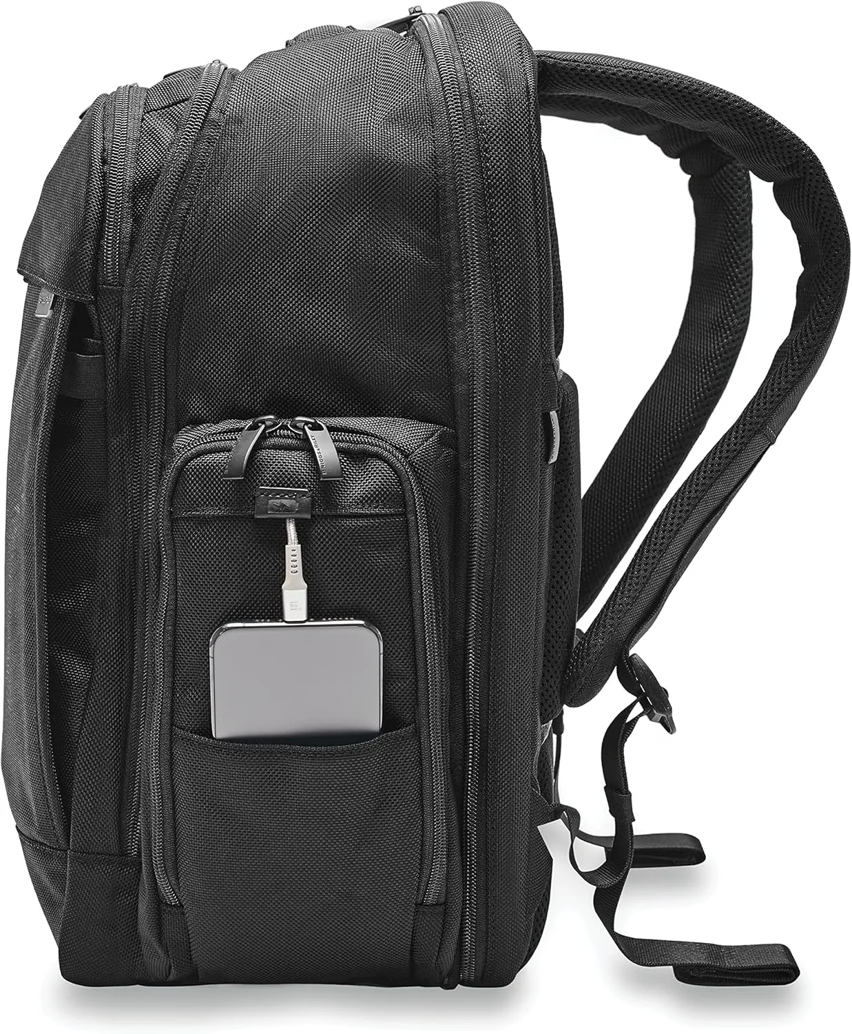 Briggs & Riley Traveler Backpack - Carry On Travel Backpack for Women & Men, Personal Item Travel Bag, Lightweight & Durable, Padded Straps, Fits up to 15" Laptop - Baseline Collection, Black