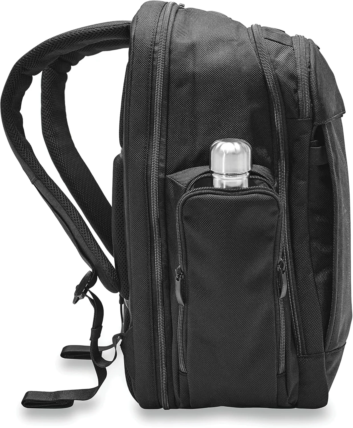 Briggs & Riley Traveler Backpack - Carry On Travel Backpack for Women & Men, Personal Item Travel Bag, Lightweight & Durable, Padded Straps, Fits up to 15" Laptop - Baseline Collection, Black