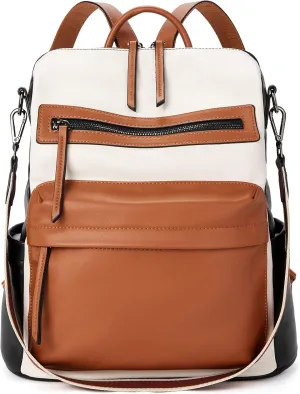 BROMEN Backpack Purse for Women Fashion Leather Designer Travel Large Ladies Shoulder Bags
