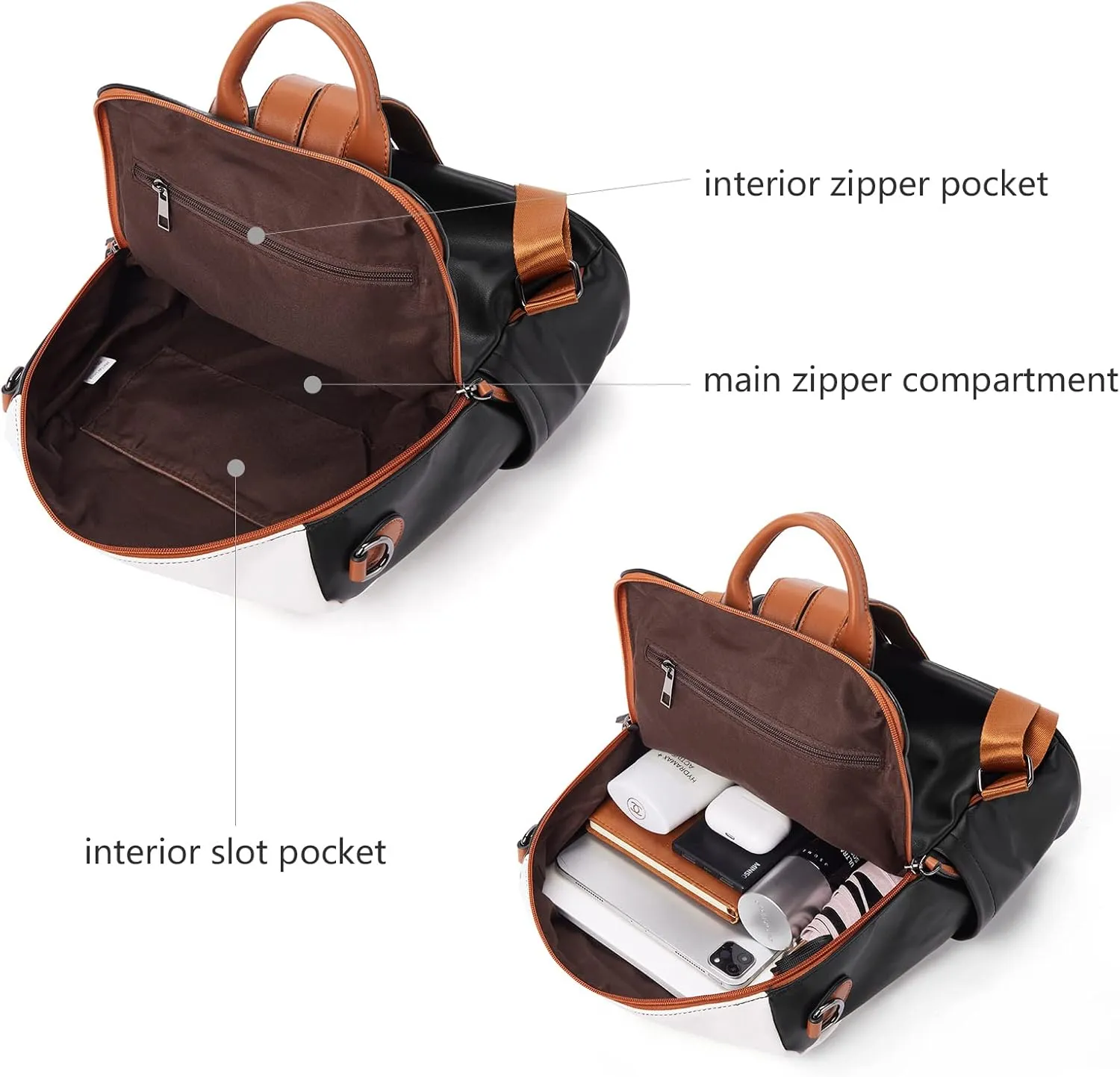 BROMEN Backpack Purse for Women Fashion Leather Designer Travel Large Ladies Shoulder Bags