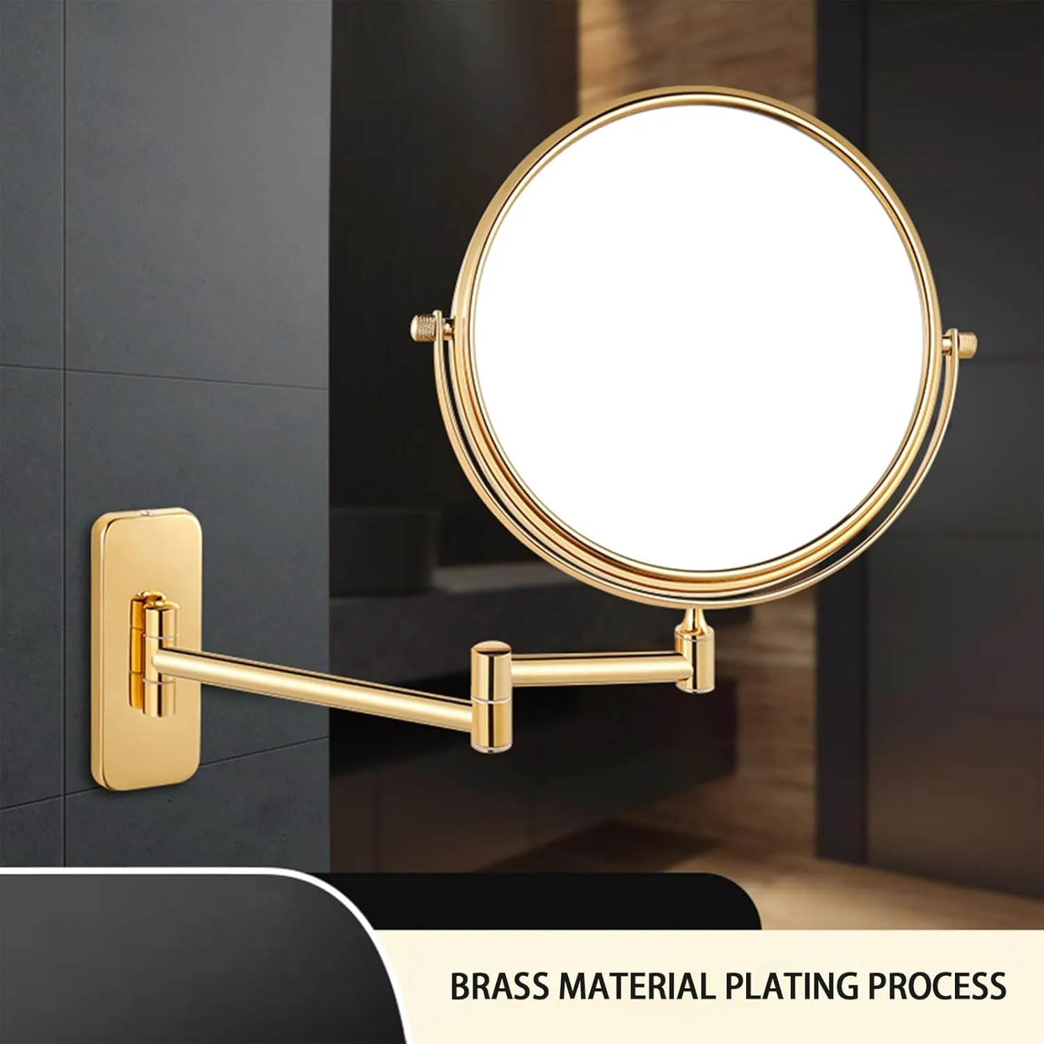Bronze,1:3 Magnifying Mirror Wall Mounted Double-Sided Mirror 8" 20Cm Beauty Mirror Bathroom Cosmetic Mirror