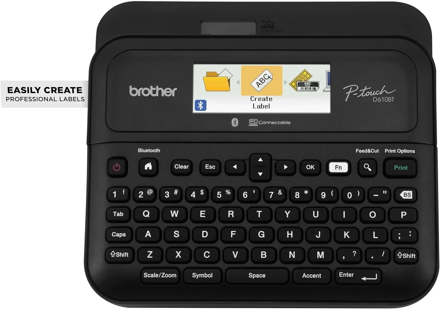 Brother P-Touch PT- D610BT Business Professional Connected Label Maker | Connect and Create via Bluetooth® on TZe Label Tapes up to ~1 inch, White