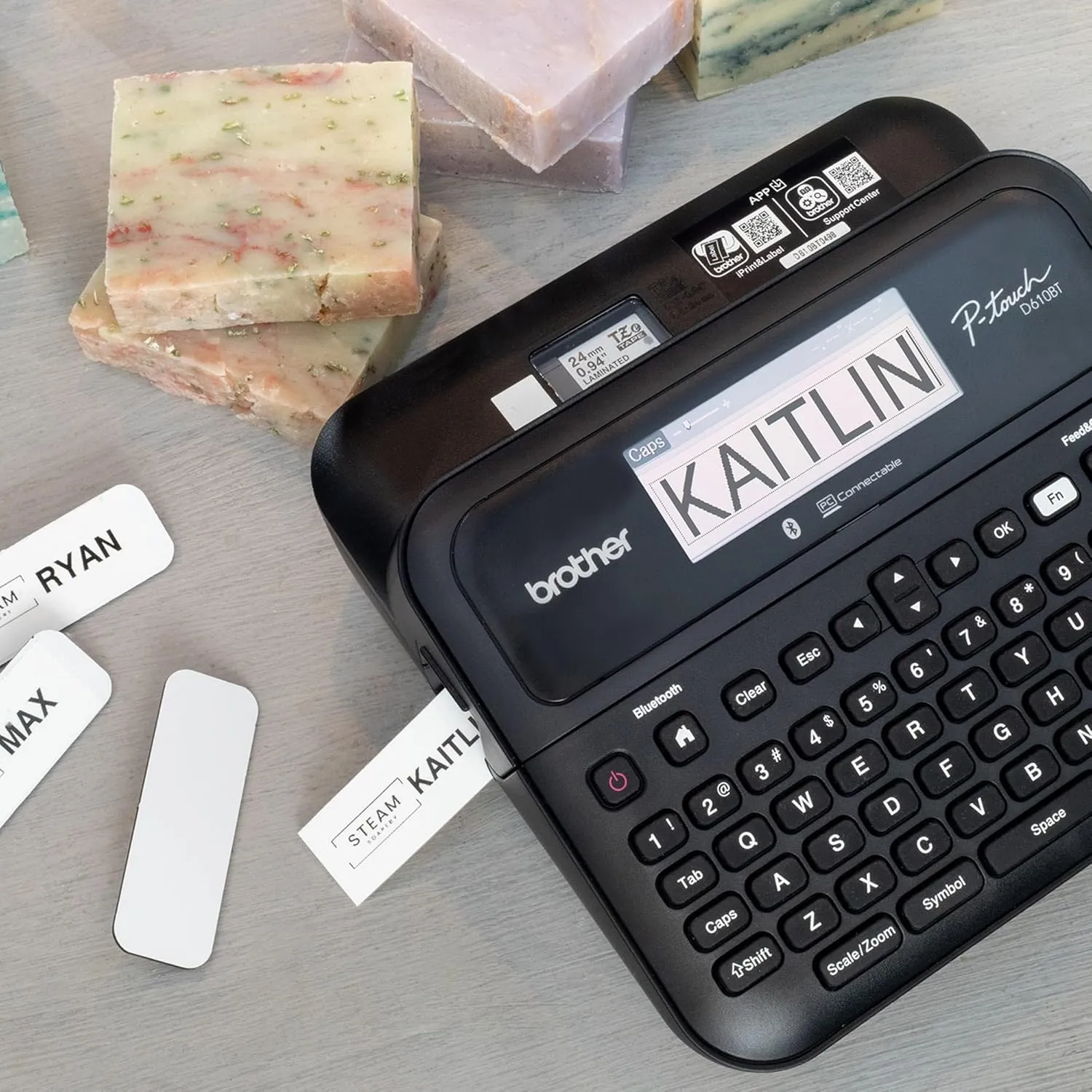 Brother P-Touch PT- D610BT Business Professional Connected Label Maker | Connect and Create via Bluetooth® on TZe Label Tapes up to ~1 inch, White