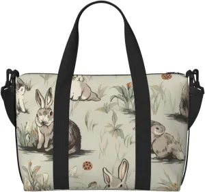bunnies art print Travel Duffel Bag, Sports Tote Gym Bag, Swim Pool Bag Large Shoulder Tote Bag for Beach Weekender