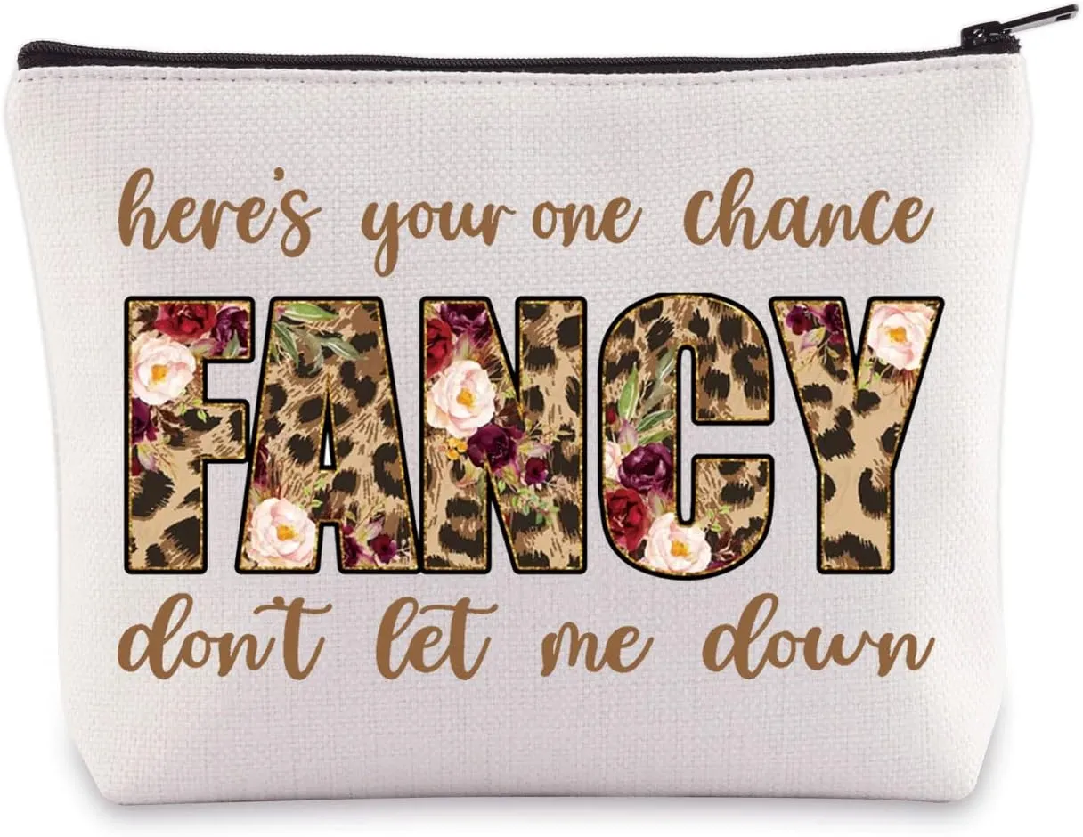 BWWKTOP Country Singer Makeup bag Singer Lyrics Gift Here's Your One Chance Fancy Don't Let Me Down Musical Makeup Zipper Pouch Bag Country Music Merchandise (Let Me Down)