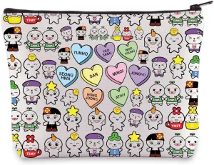 BWWKTOP K-Pop Cosmetic Makeup Bag Korean Group Fans Gift Korean Members Travel Zipper Pouch Bag (YUNH MB)